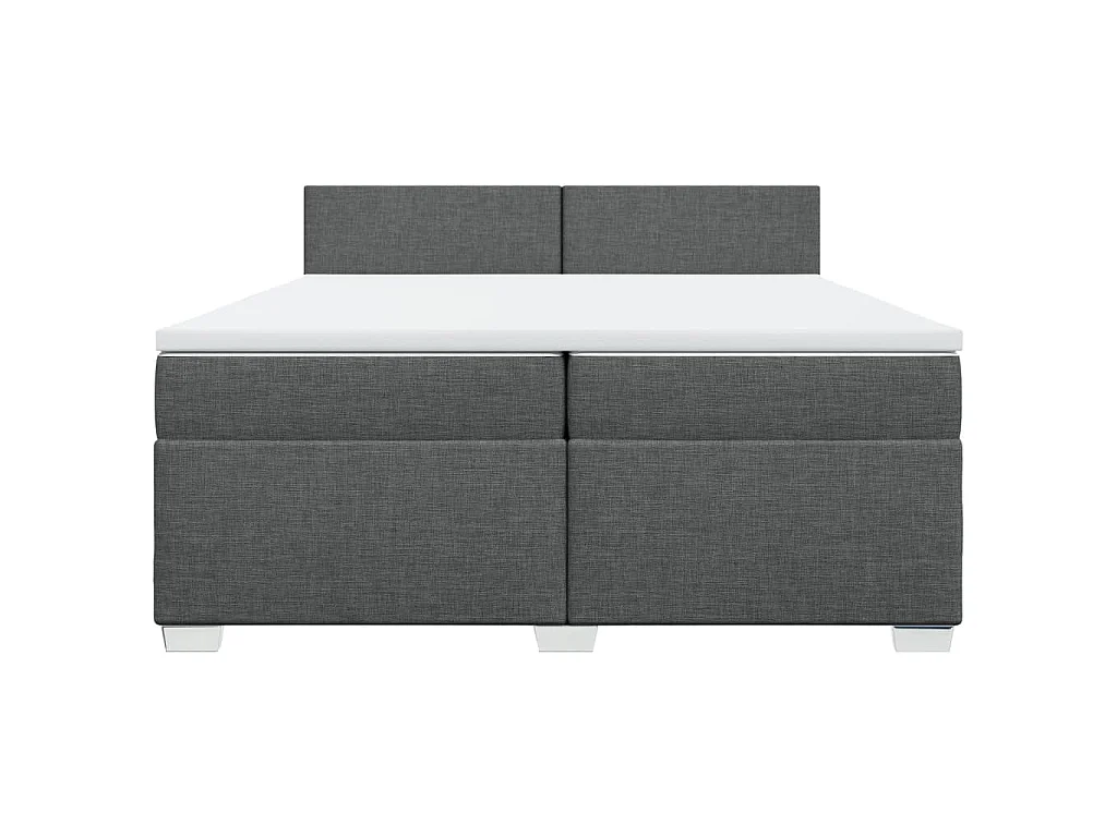 Boxspring met matras stof donkergrijs 200x200 cm