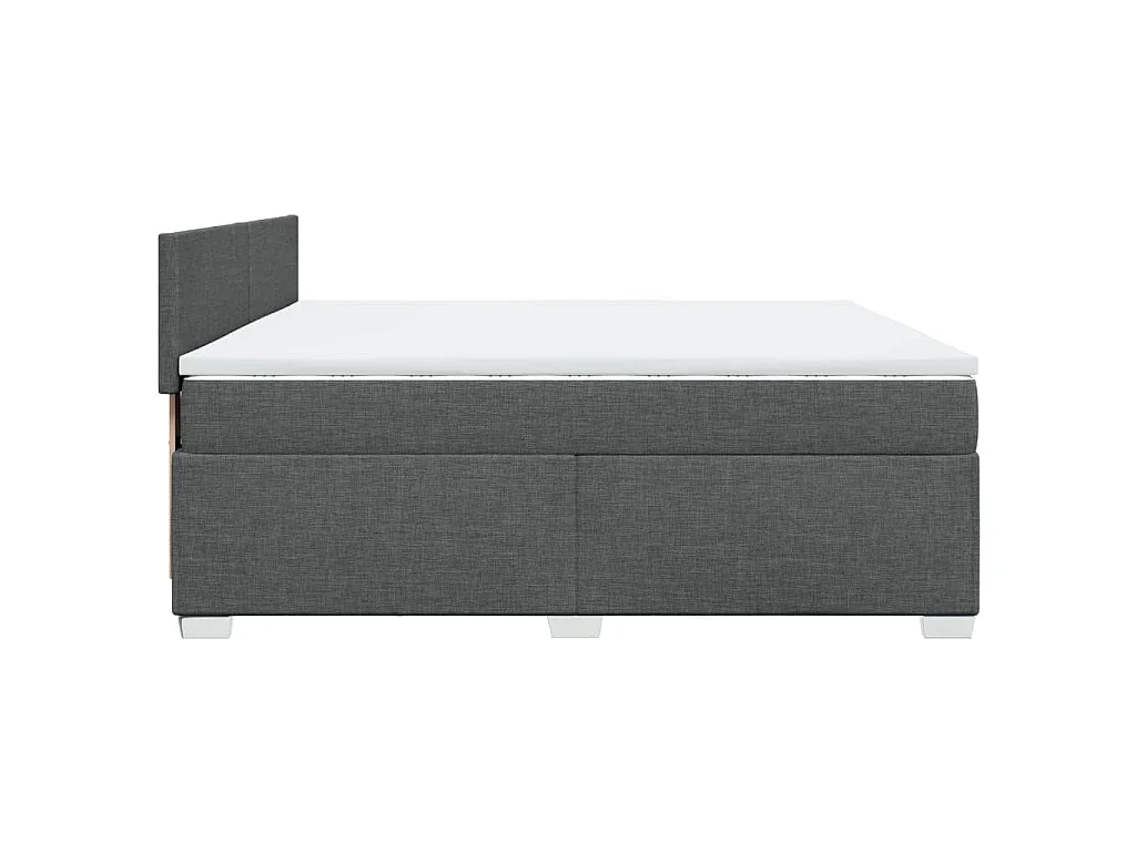 Boxspring met matras stof donkergrijs 200x200 cm