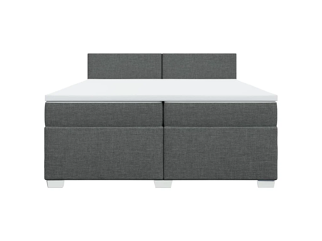 Boxspringbett mit Matratze Dunkelgrau 200x200 cm Stoff