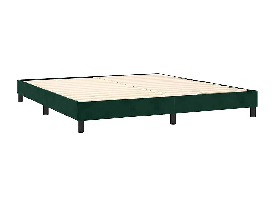 Sommier à lattes de lit avec matelas LED Vert foncé 180x200 cm
