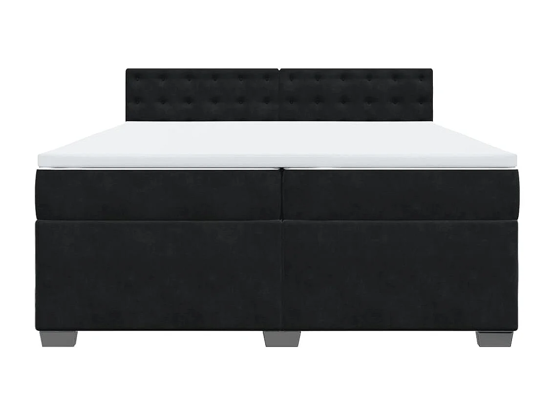 Boxspringbett mit Matratze Schwarz 200x200 cm Samt