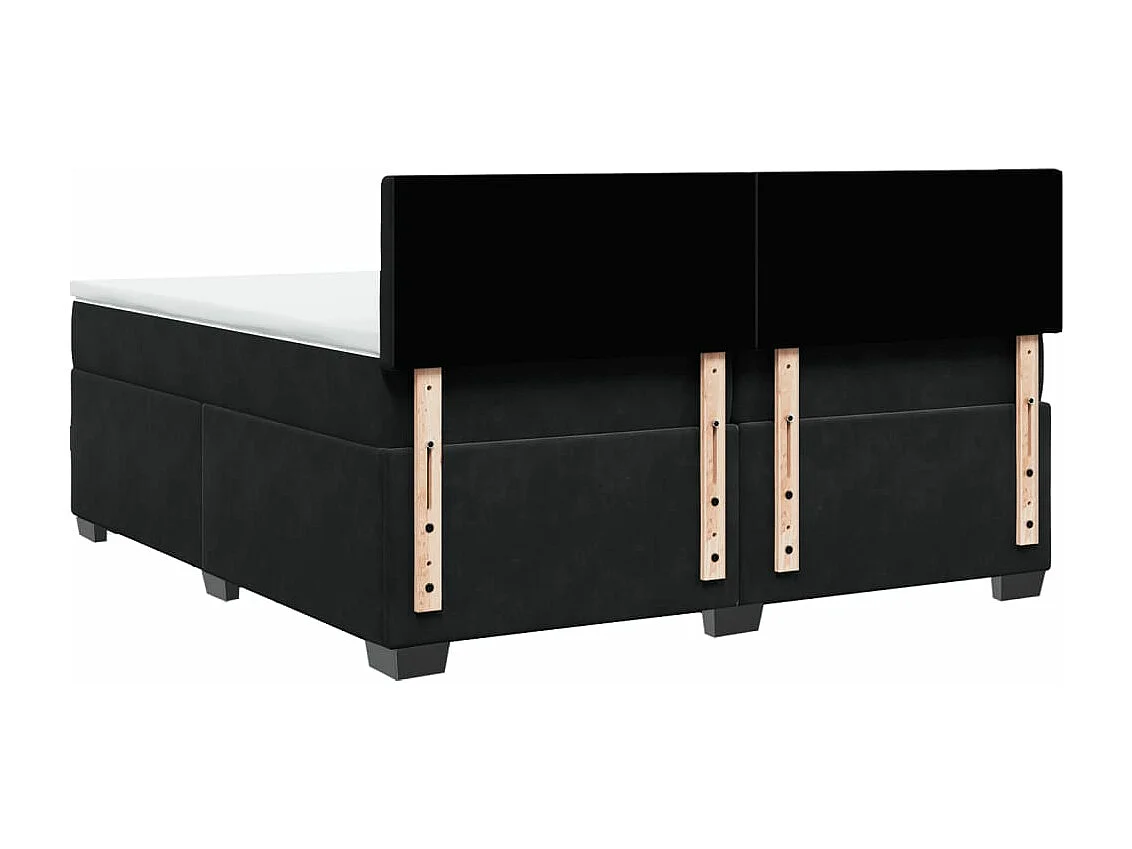 Boxspringbett mit Matratze Schwarz 200x200 cm Samt