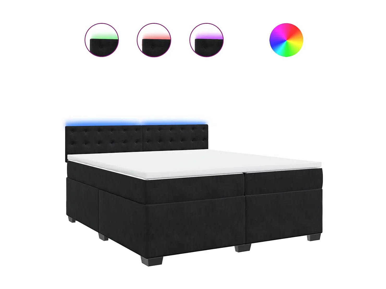 Boxspringbett mit Matratze Schwarz 200x200 cm Samt