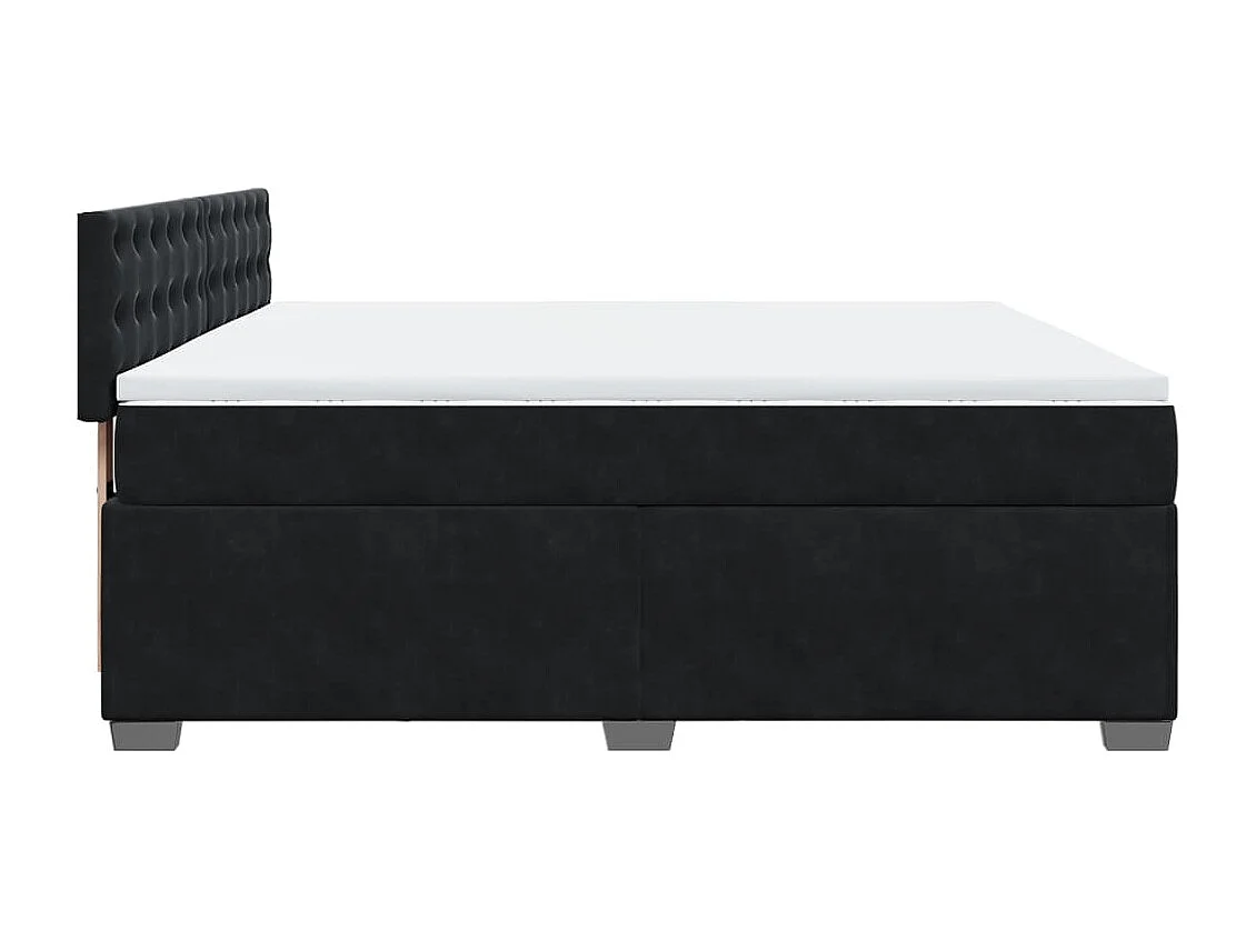 Boxspringbett mit Matratze Schwarz 200x200 cm Samt