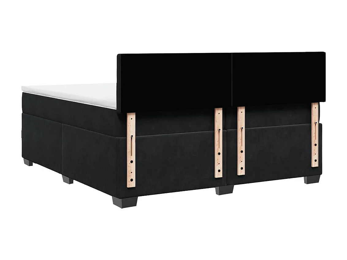 Boxspringbett mit Matratze Schwarz 200x200 cm Samt