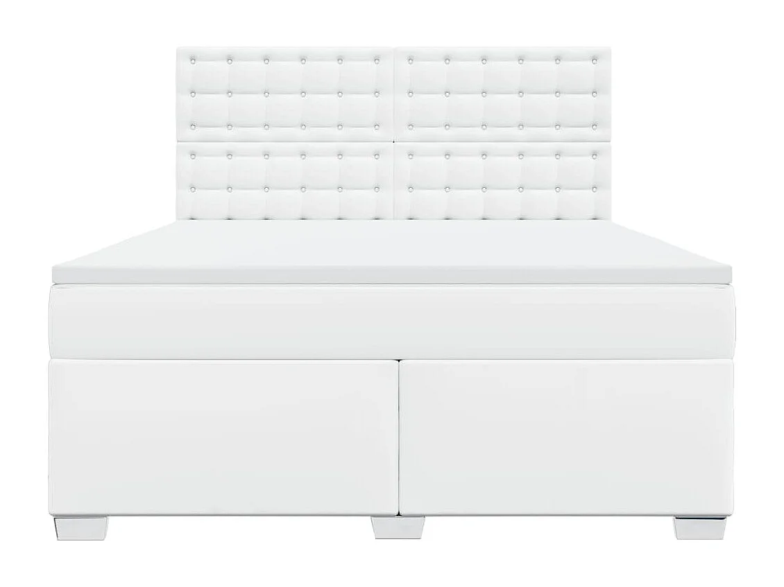 Boxspring met matras kunstleer wit 180x200 cm