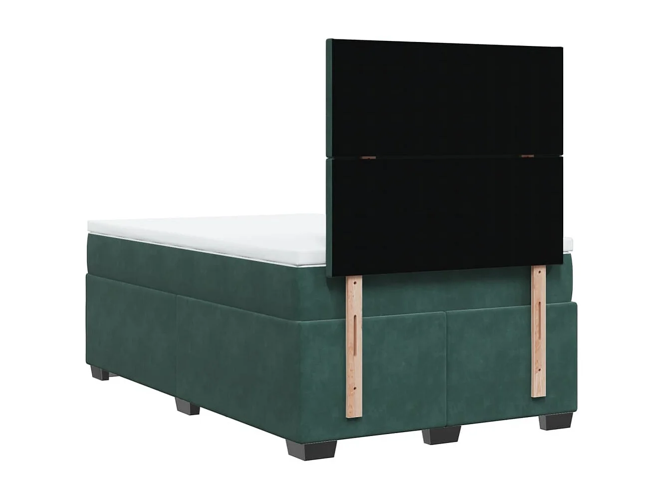 Giroletto a Molle con Materasso Verde Scuro 120x190 cm Velluto