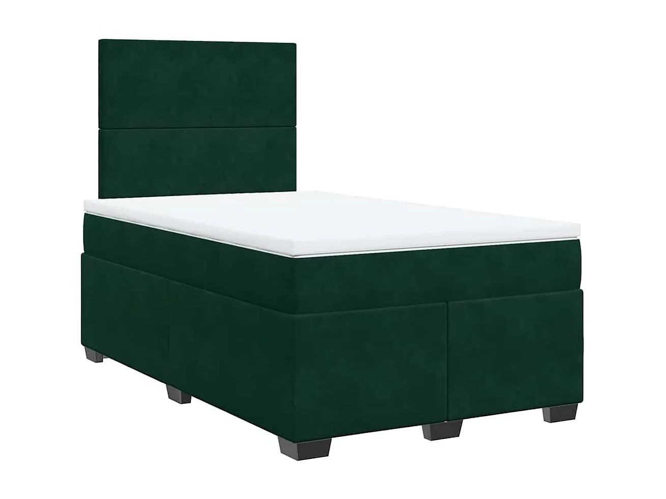 Cama box spring con colchón terciopelo verde oscuro 120x190 cm