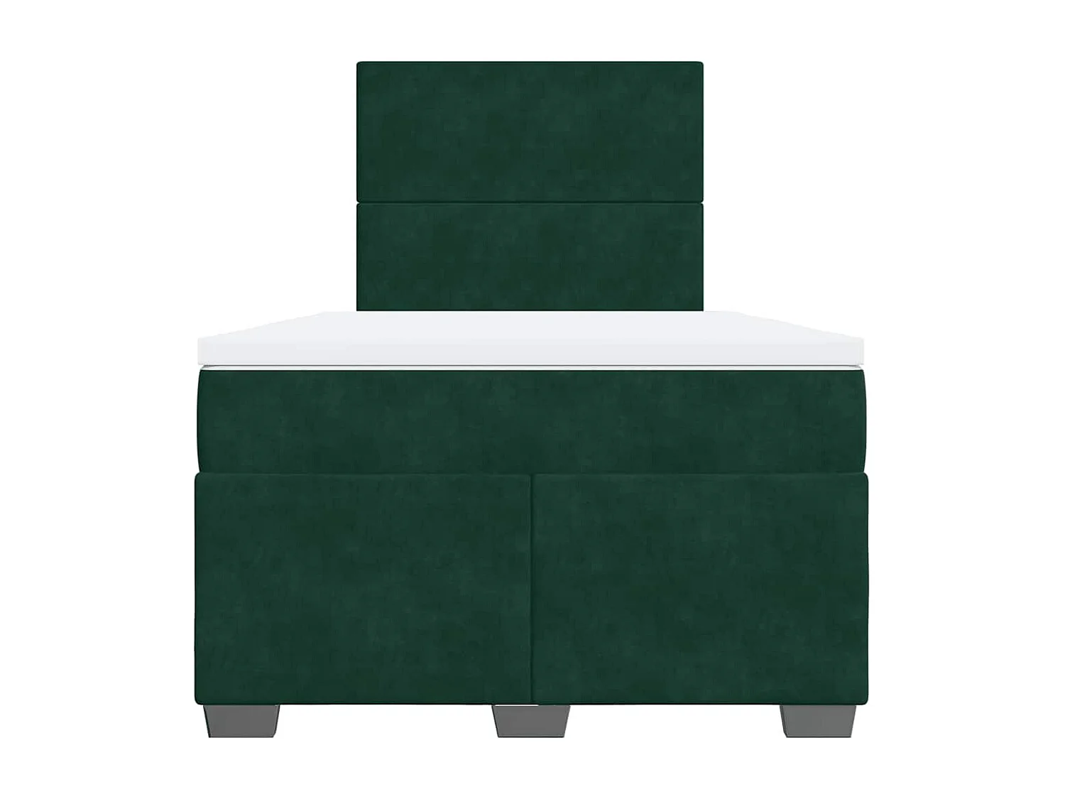 Cama box spring con colchón terciopelo verde oscuro 120x190 cm