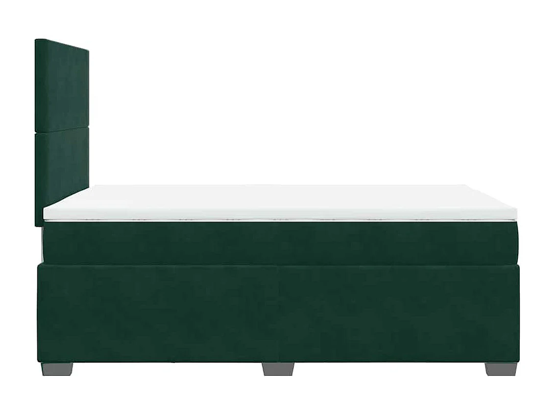 Cama box spring con colchón terciopelo verde oscuro 120x190 cm