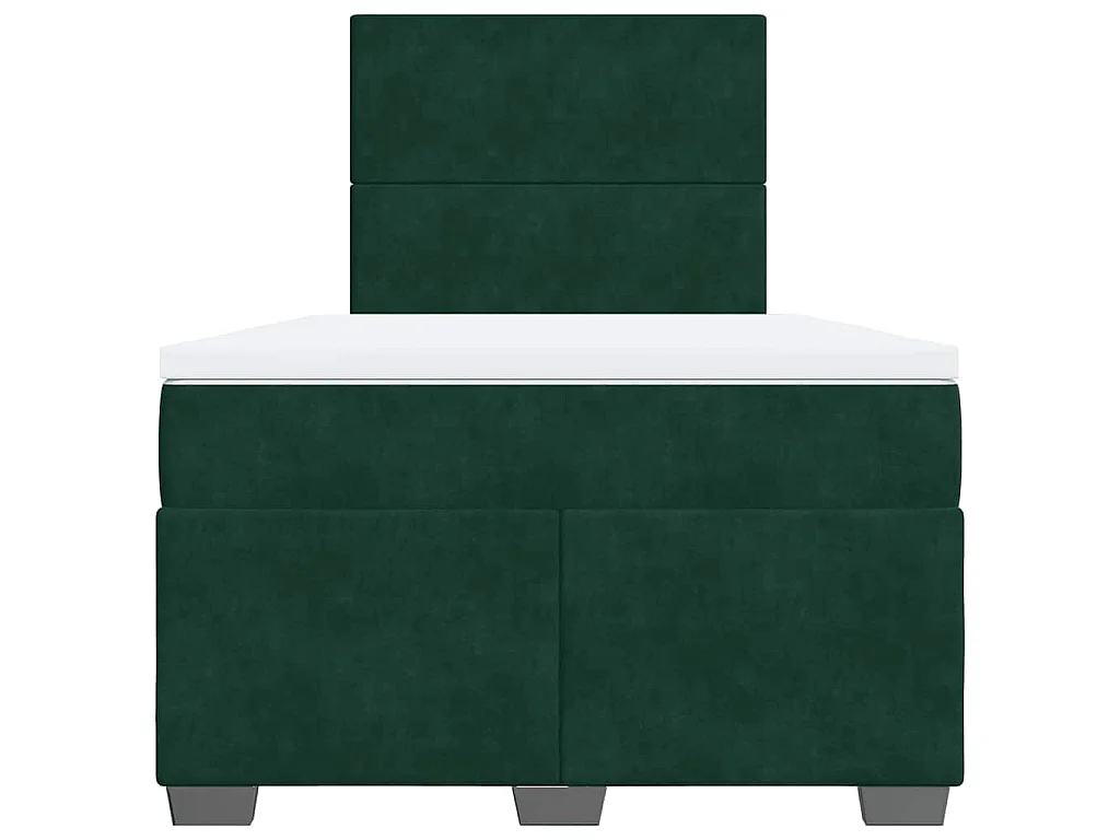 Boxspring met matras fluweel donkergroen 120x190 cm