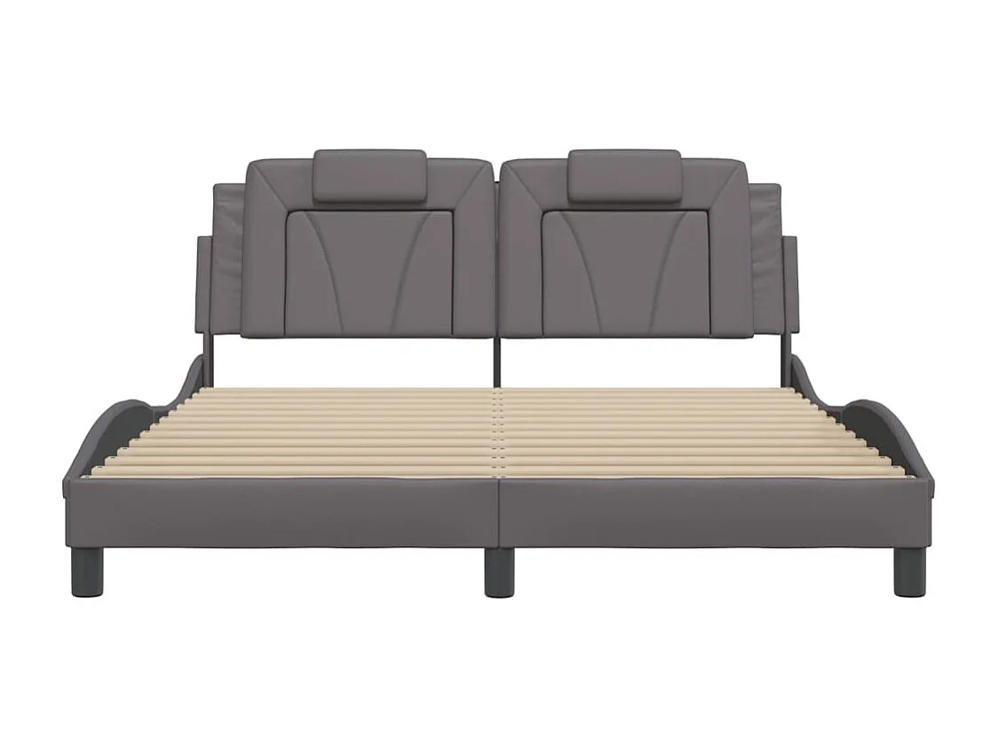 Bedframe "Viana" zonder matras kunstleer grijs 160x200 cm