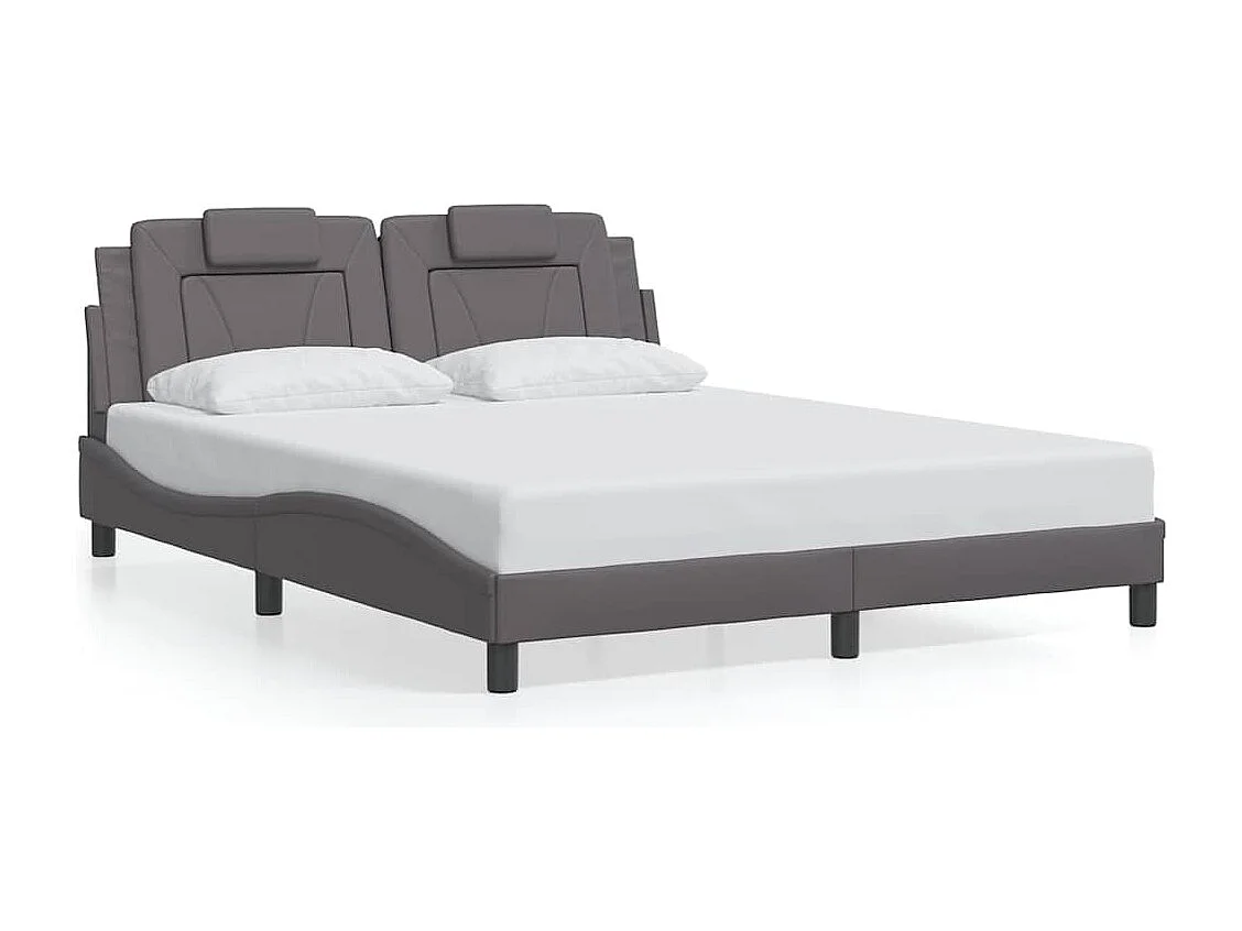 Cadre de lit Viana sans matelas gris 160x200 cm similicuir