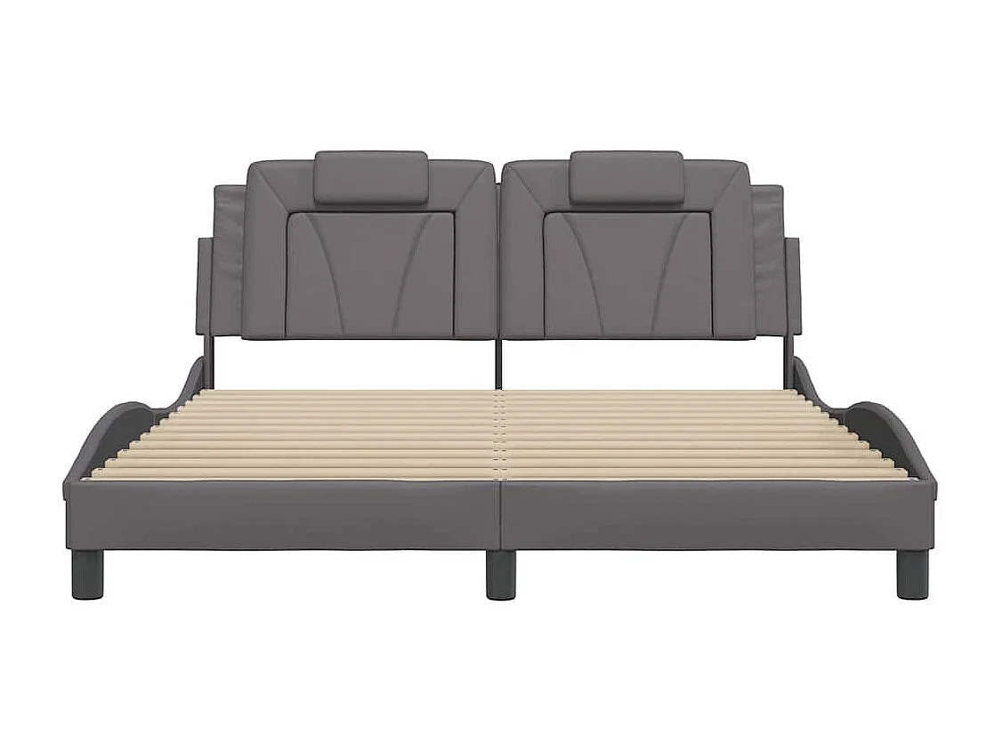 Cadre de lit Viana sans matelas gris 160x200 cm similicuir