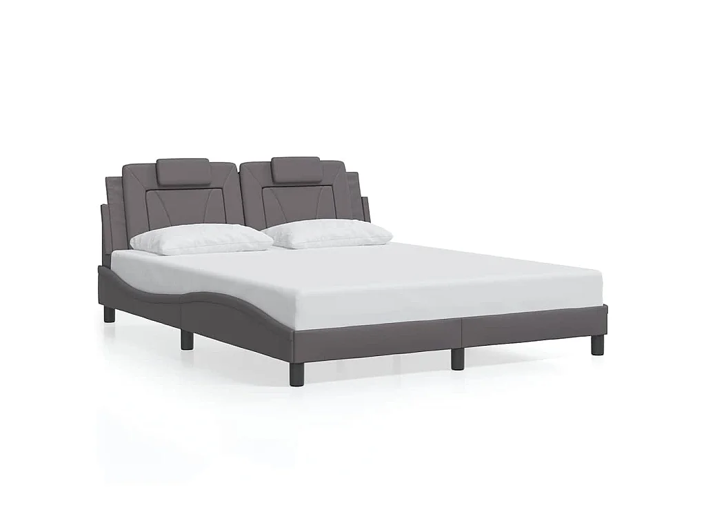 Giroletto Viana senza Materasso Grigio 160x200 cm in Similpelle