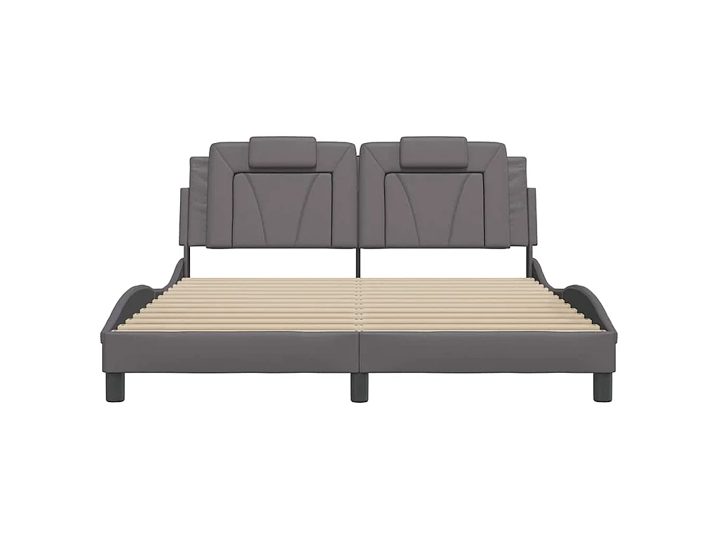 Giroletto Viana senza Materasso Grigio 160x200 cm in Similpelle