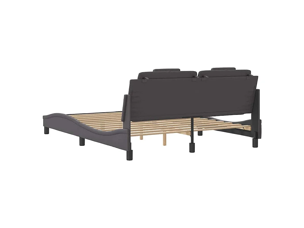 Giroletto Viana senza Materasso Grigio 160x200 cm in Similpelle