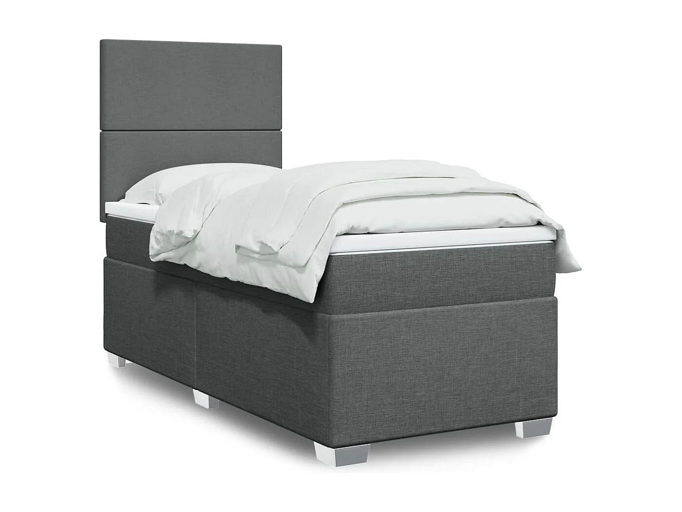 Boxspring met matras stof donkergrijs 100x200 cm