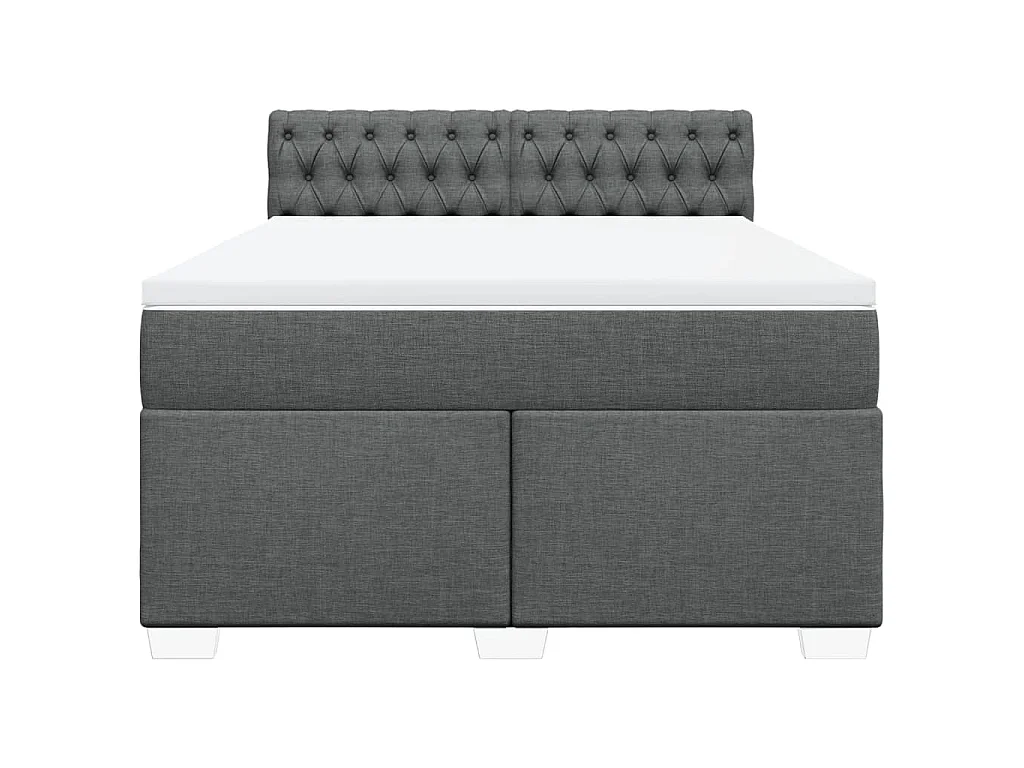 Cama com molas/colchão 140x190 cm tecido cinzento-escuro