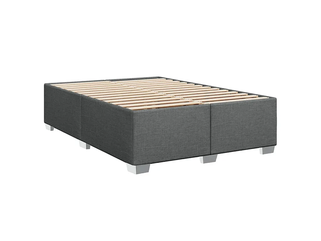 Cama com molas/colchão 140x190 cm tecido cinzento-escuro