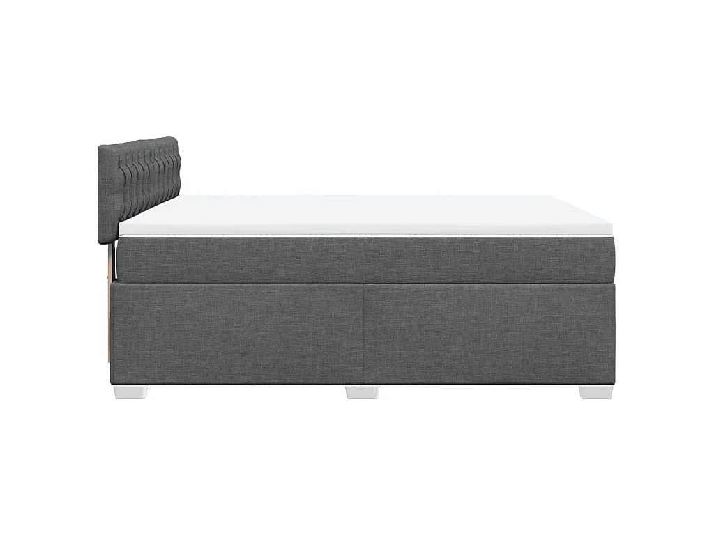 Cama com molas/colchão 140x190 cm tecido cinzento-escuro