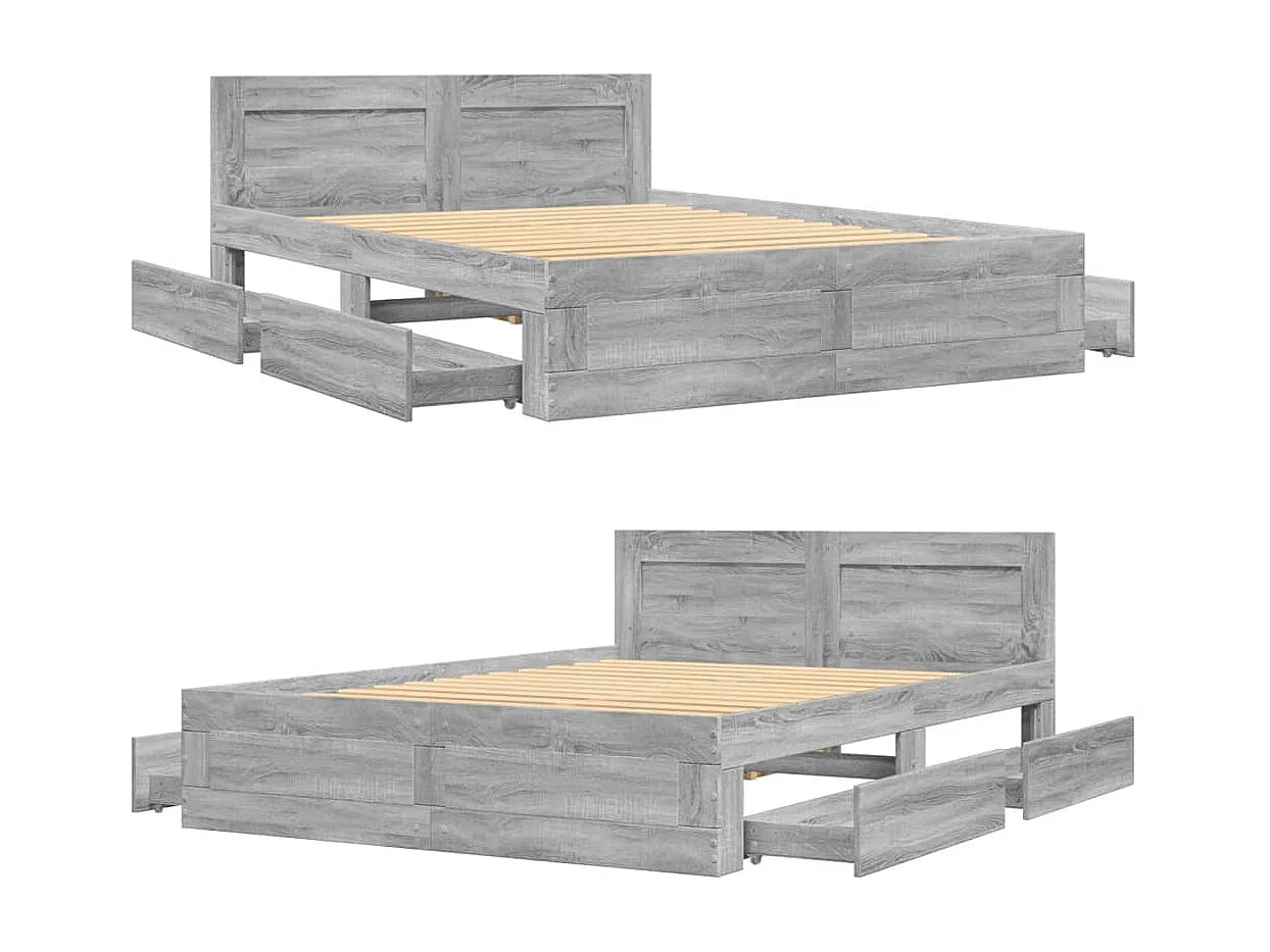 Giroletto Testiera Grigio Sonoma 120x190 cm Legno Multistrato