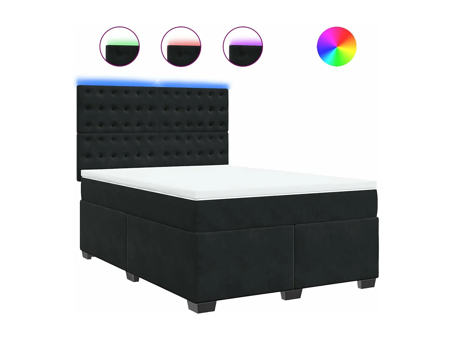 Boxspring met matras fluweel zwart 140x200 cm