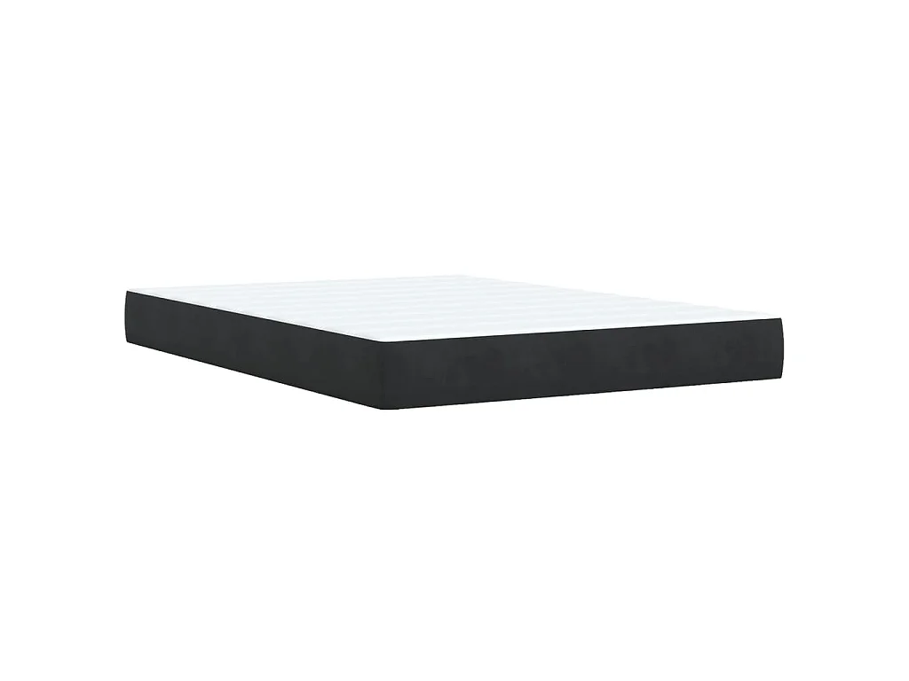 Cama box spring con colchón terciopelo negro 140x200 cm