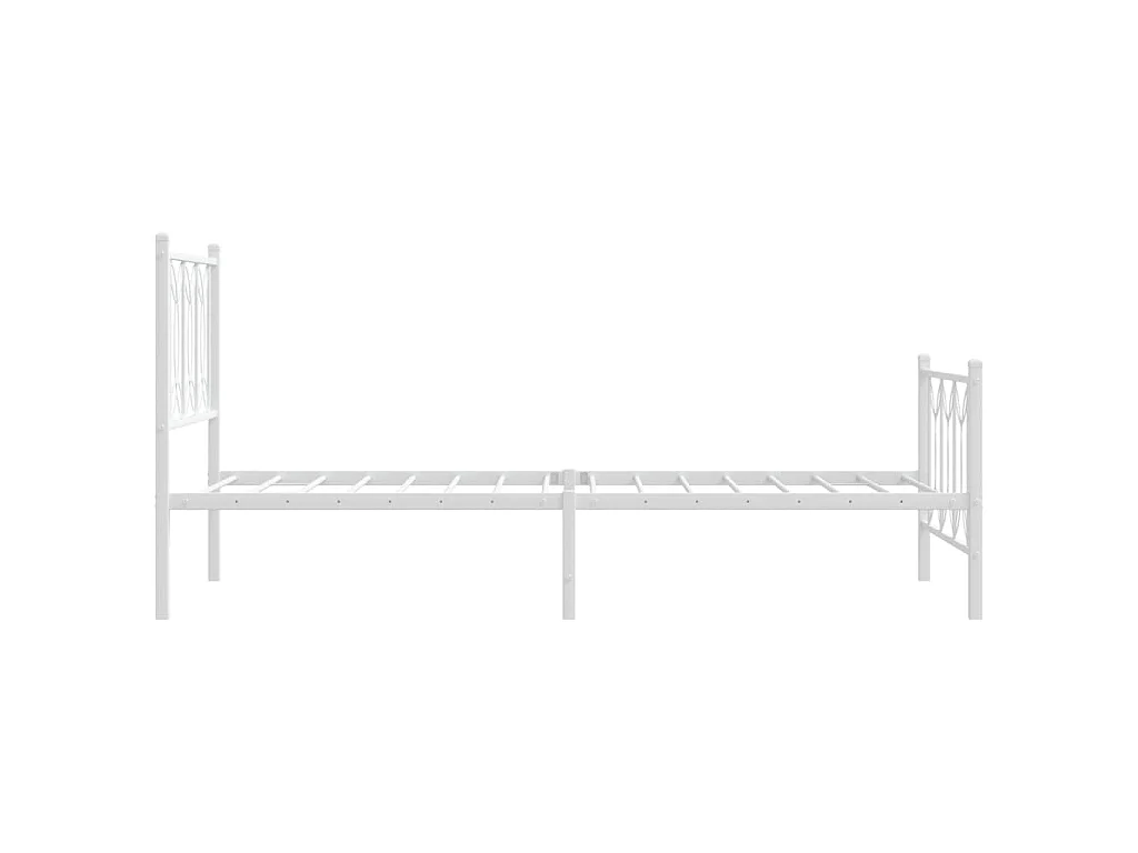 Bedframe met hoofd- en voeteneinde metaal wit 75x190 cm