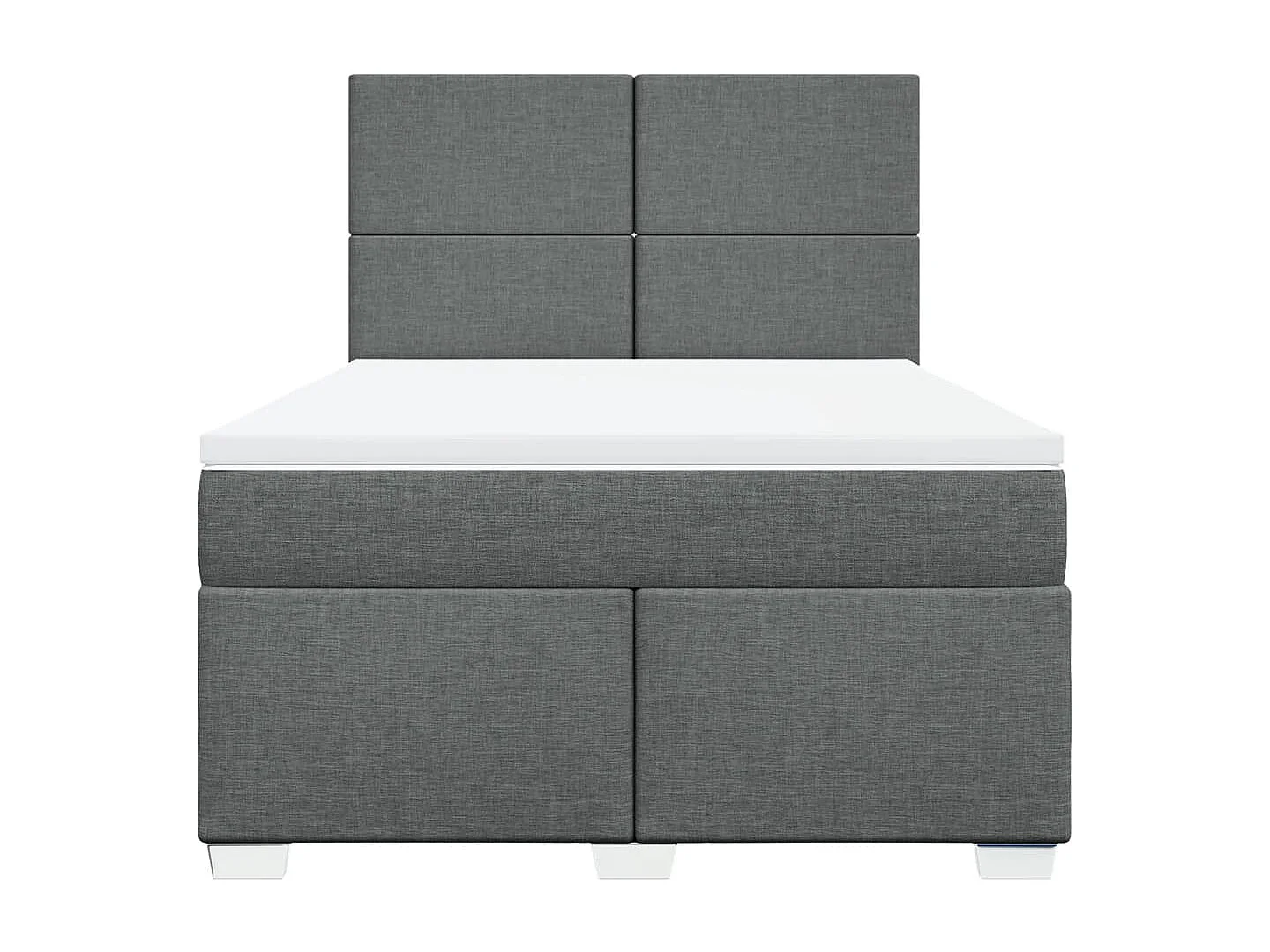 Giroletto a Molle con Materasso Grigio Scuro 160x200 cm Tessuto