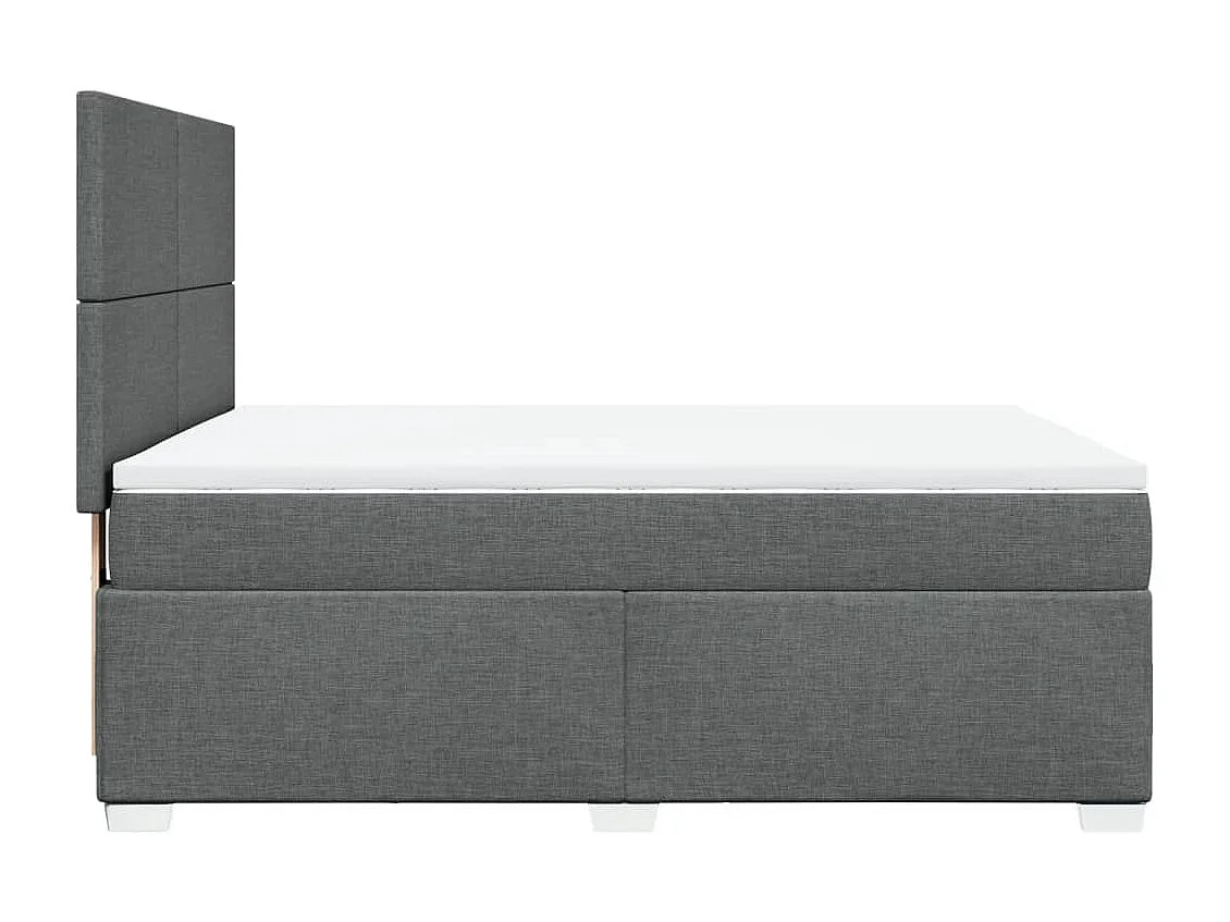 Giroletto a Molle con Materasso Grigio Scuro 160x200 cm Tessuto