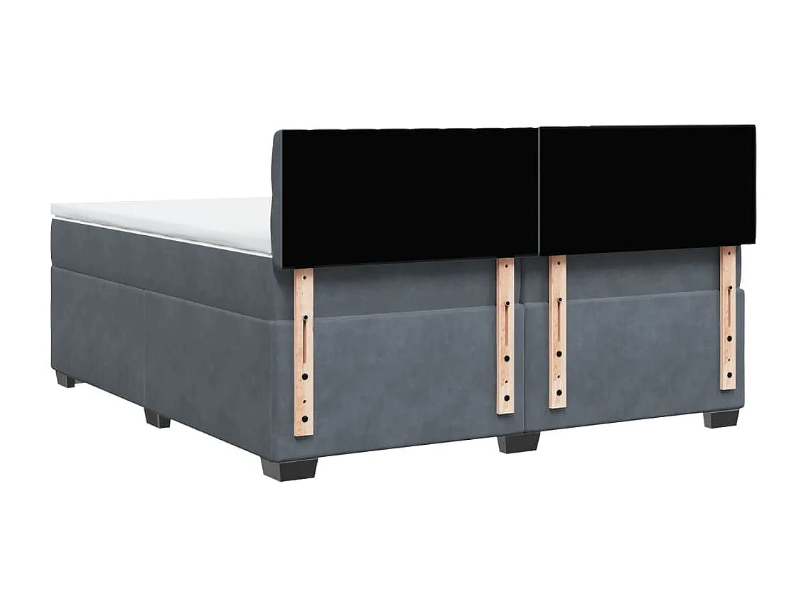 Sommier à lattes de lit et matelas Gris foncé 200x200cm Velours