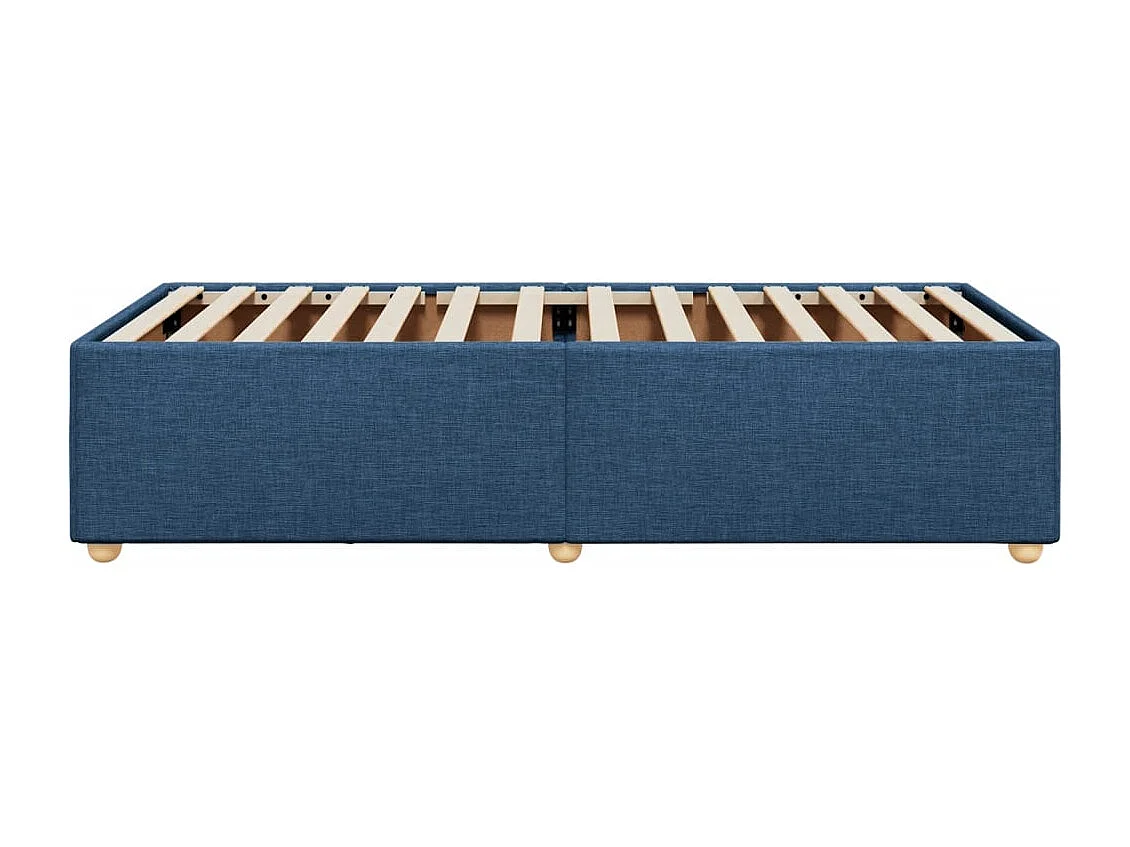 Cadre de lit sans matelas bleu 90x190 cm tissu