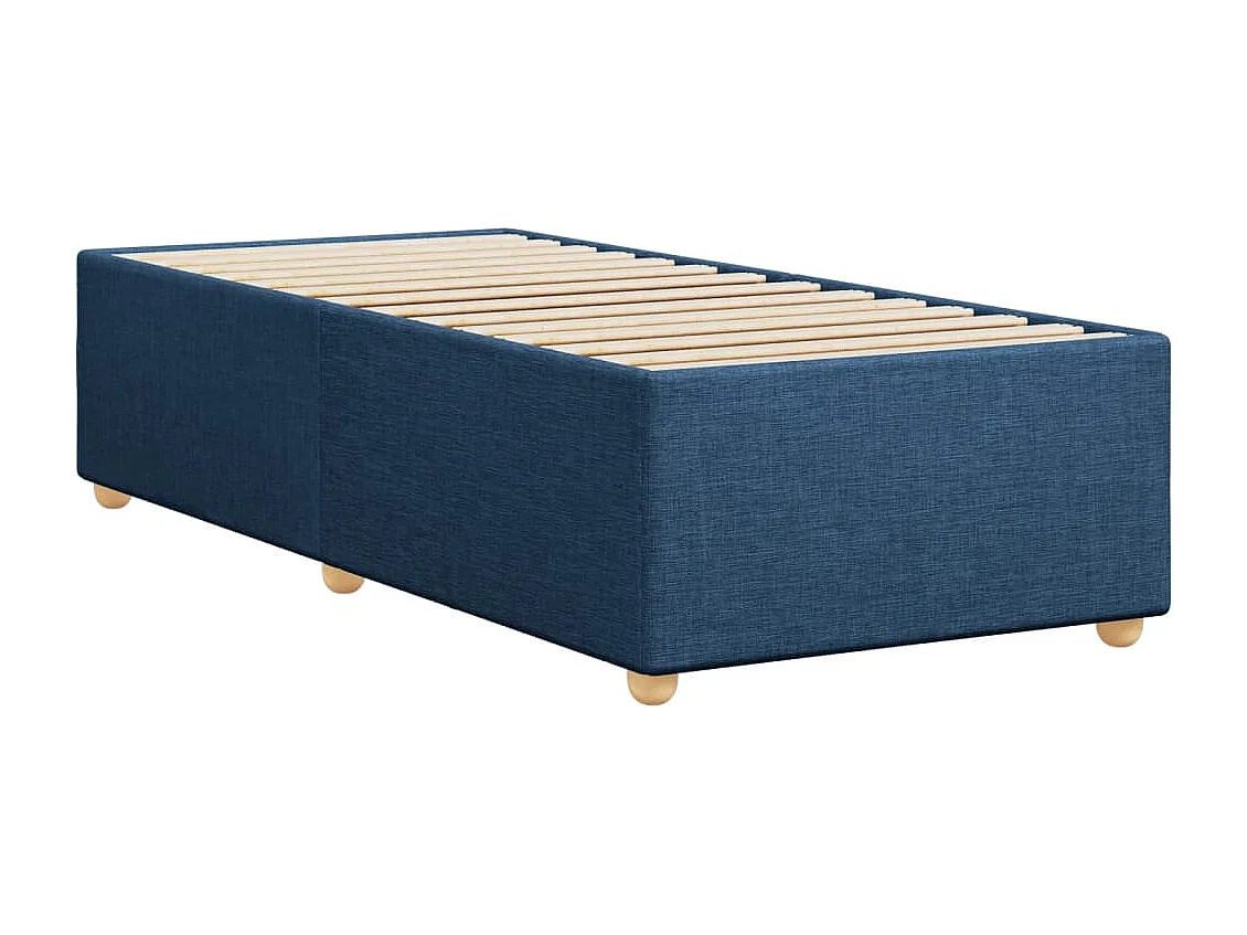 Cadre de lit sans matelas bleu 90x190 cm tissu