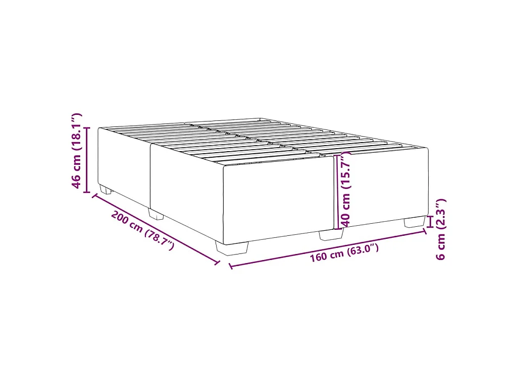 Bettgestell Schwarz 160x200 cm Kunstleder