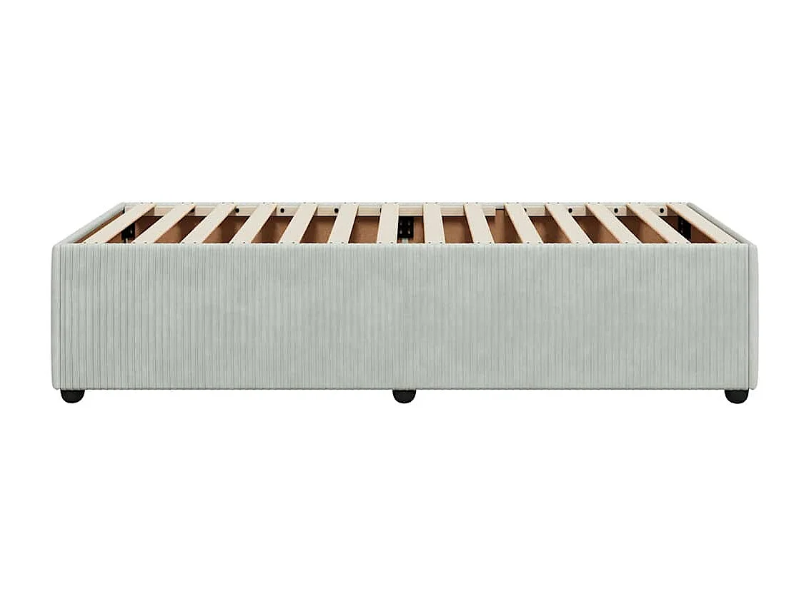 Cadre de lit sans matelas gris clair 90x190 cm velours