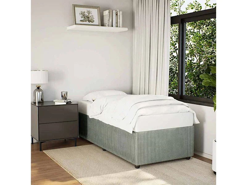 Cadre de lit sans matelas gris clair 90x190 cm velours
