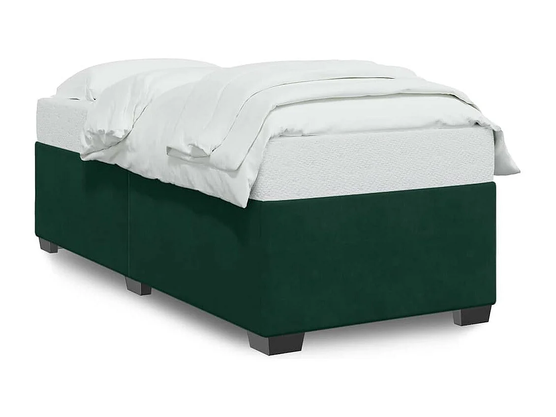Cadre de lit sans matelas vert foncé 80x200 cm velours