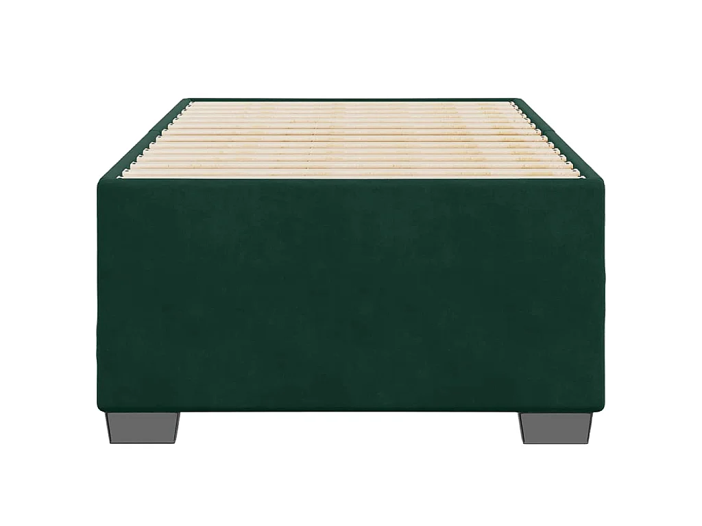 Cadre de lit sans matelas vert foncé 80x200 cm velours
