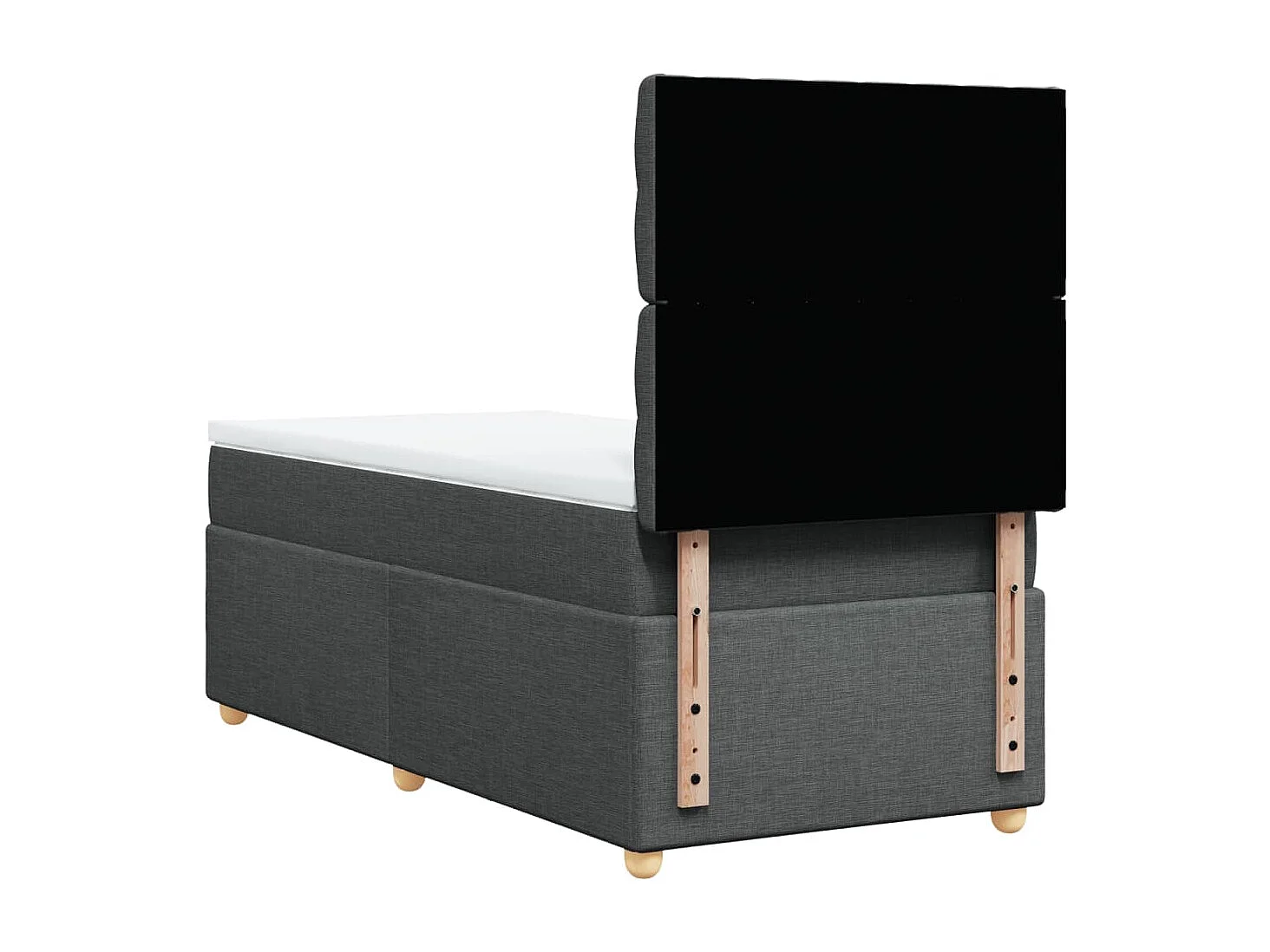 Boxspringbett mit Matratze Dunkelgrau 90x200 cm Stoff