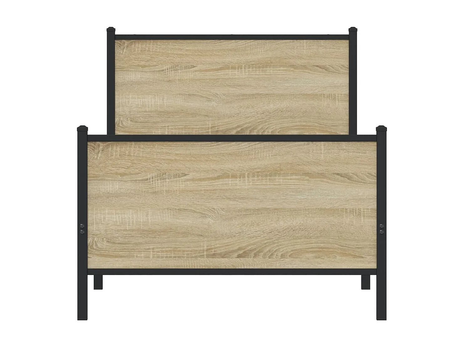 Cadre de lit en métal sans matelas chêne sonoma 90x200 cm