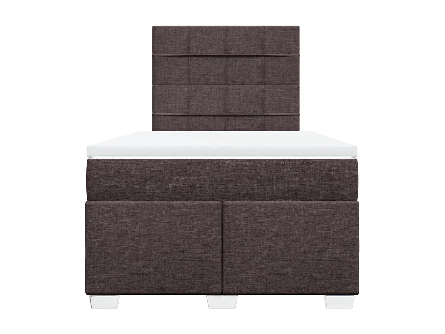 Giroletto a Molle con Materasso Marrone Scuro 120x190cm Tessuto