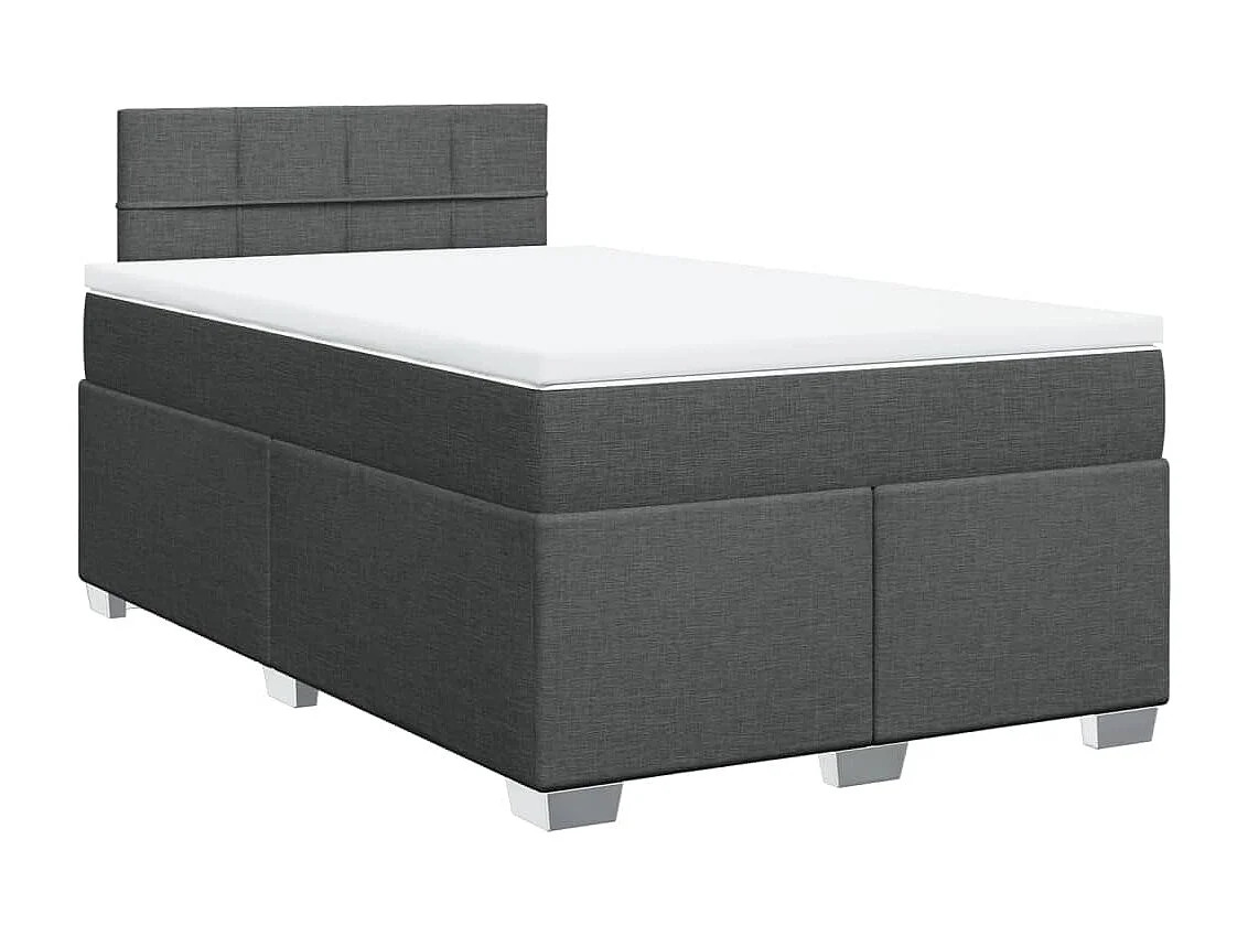 Boxspring met matras stof donkergrijs 120x190 cm