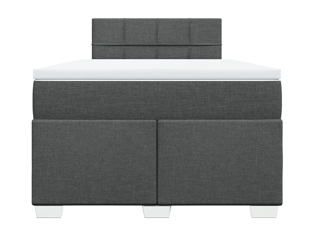 Boxspring met matras stof donkergrijs 120x190 cm