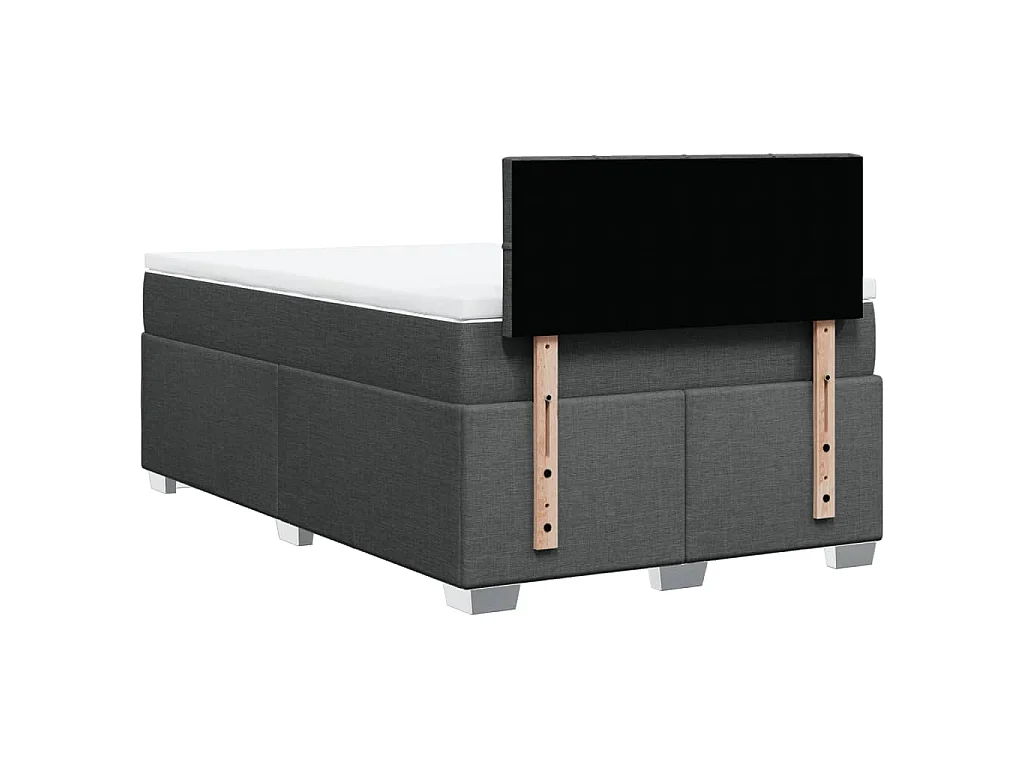 Boxspring met matras stof donkergrijs 120x190 cm