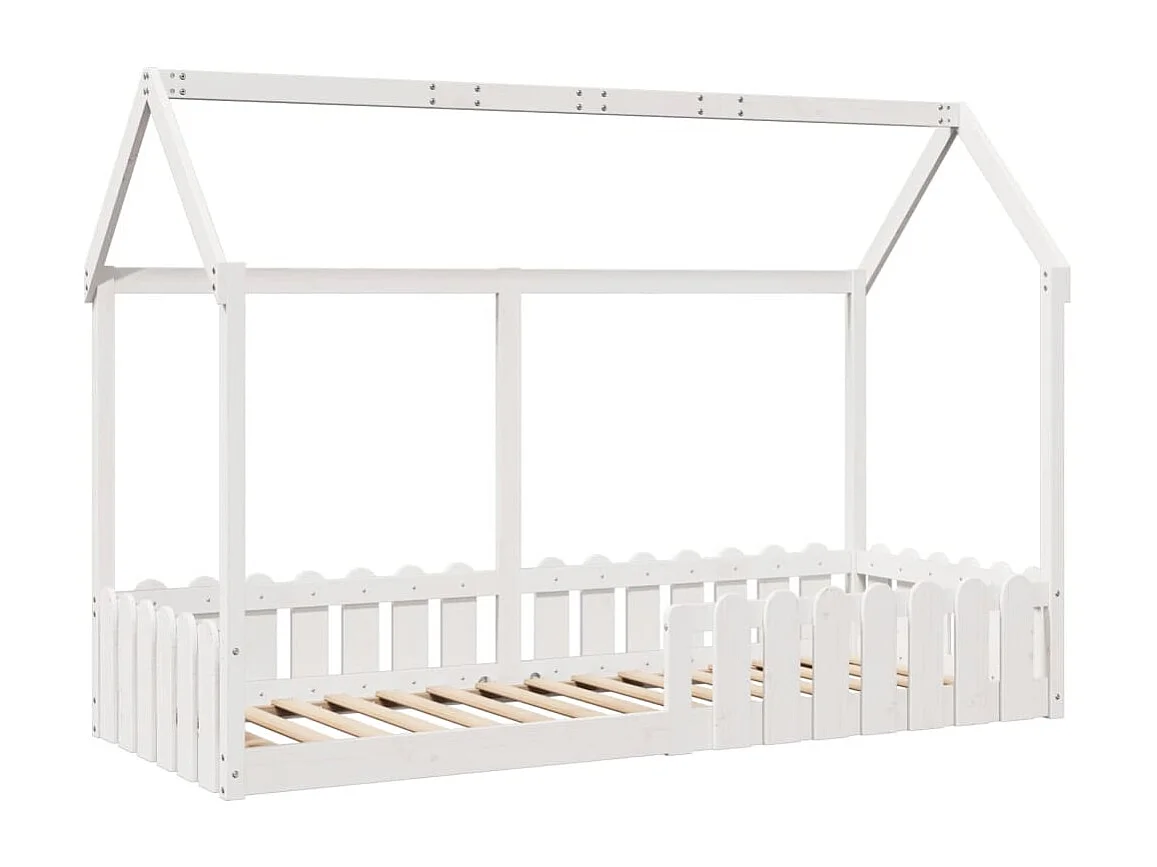 Bedhuis wit massief grenenhout 80x200 cm