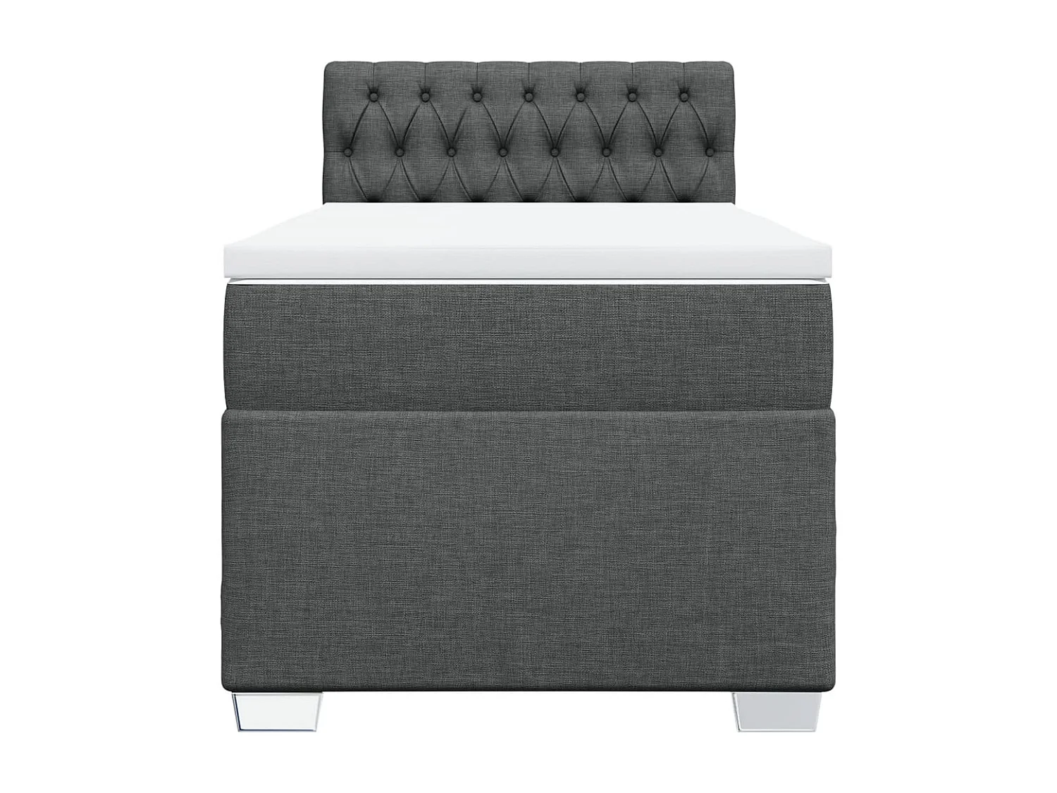 Sommier à lattes de lit avec matelas Gris foncé 100x200cm Tissu