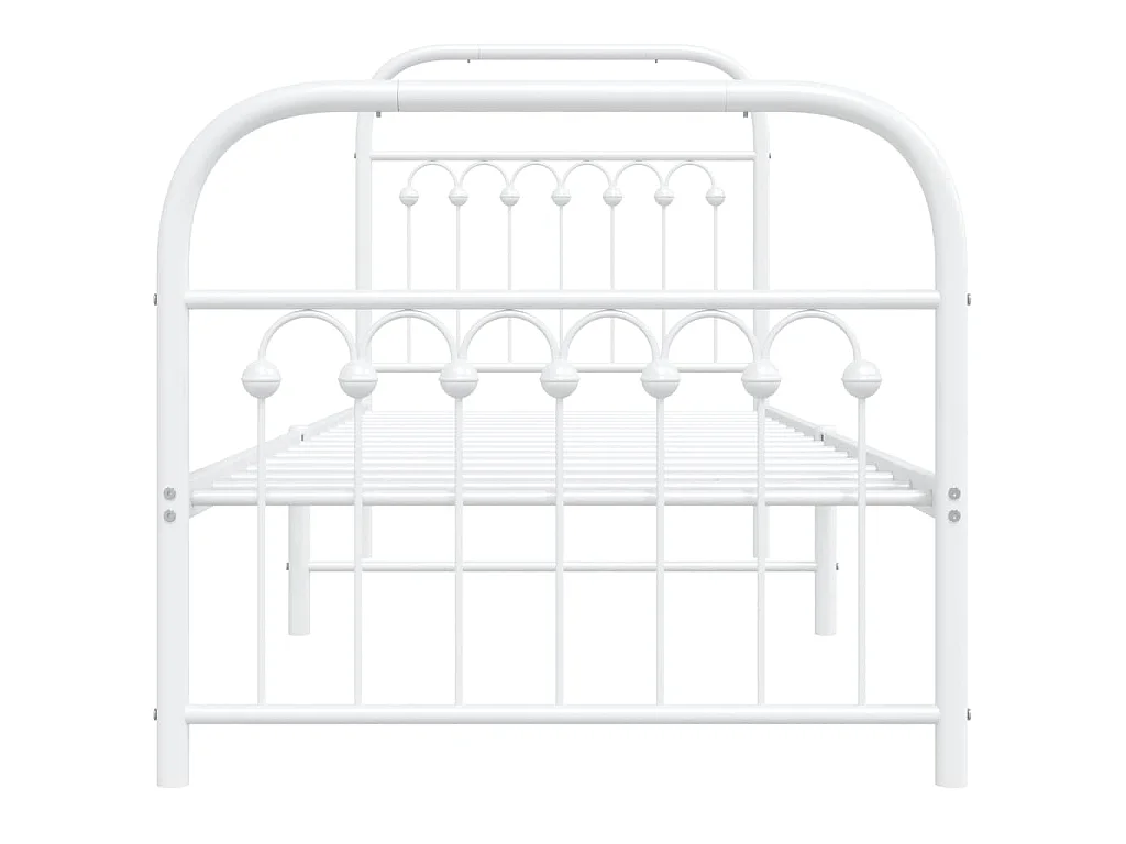 Bedframe met hoofd- en voeteneinde metaal wit 80x200 cm