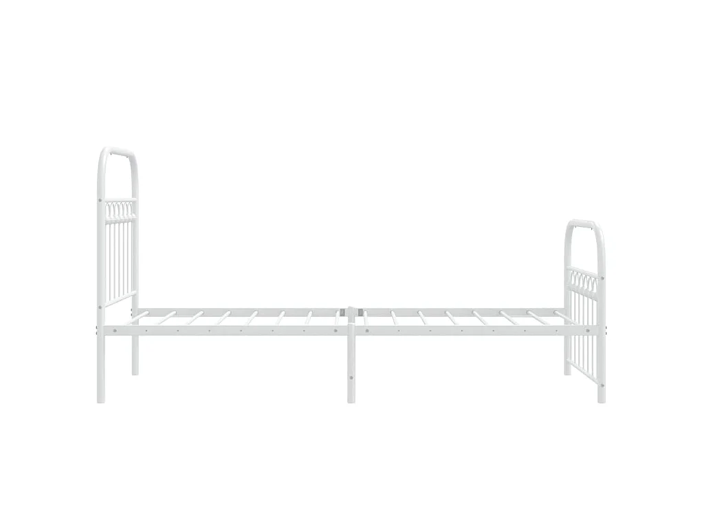 Bedframe met hoofd- en voeteneinde metaal wit 80x200 cm