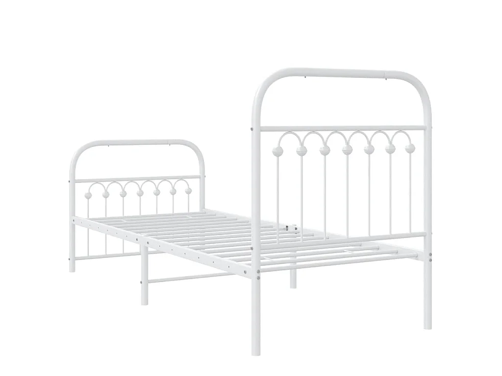 Bedframe met hoofd- en voeteneinde metaal wit 80x200 cm